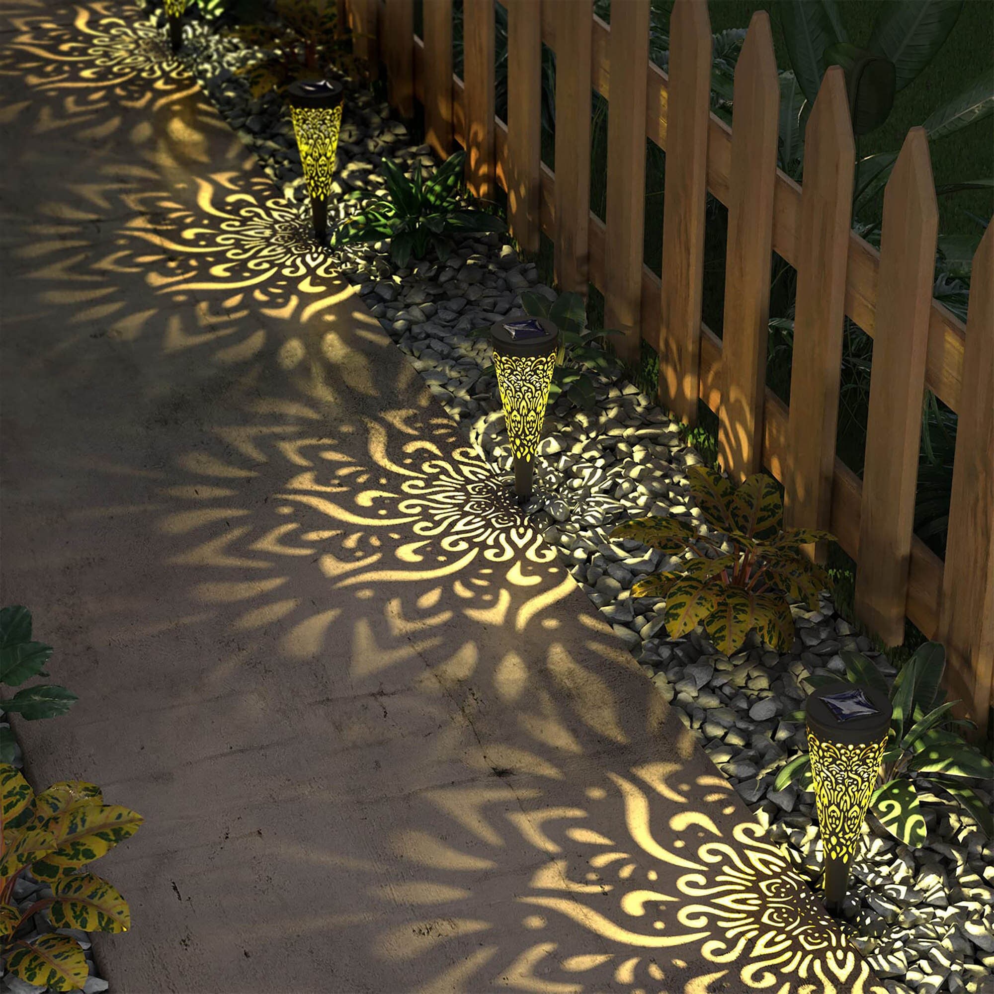 6 Pack Solar Lights Outdoor Garden Decorative Solar Garden Lights With