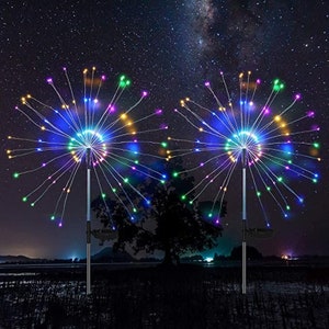 Solar Lights, Solar Garden Lights, Solar Lights outdoor, (2 Pack) firework Lights, 2 pack of Solar Powered String Lights