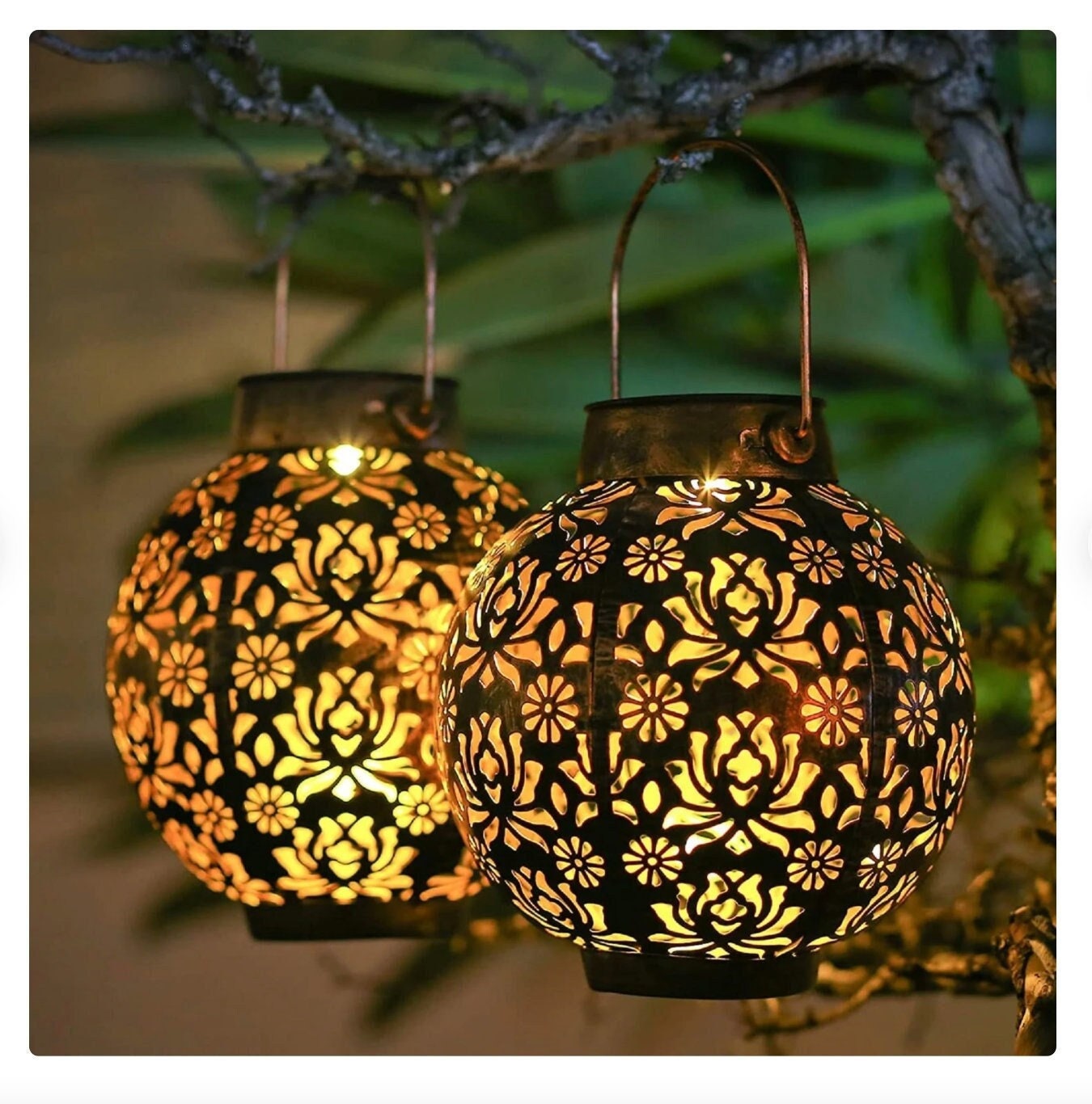2 Pack Decorative Solar Garden Lights Outdoor Garden Solar Garden