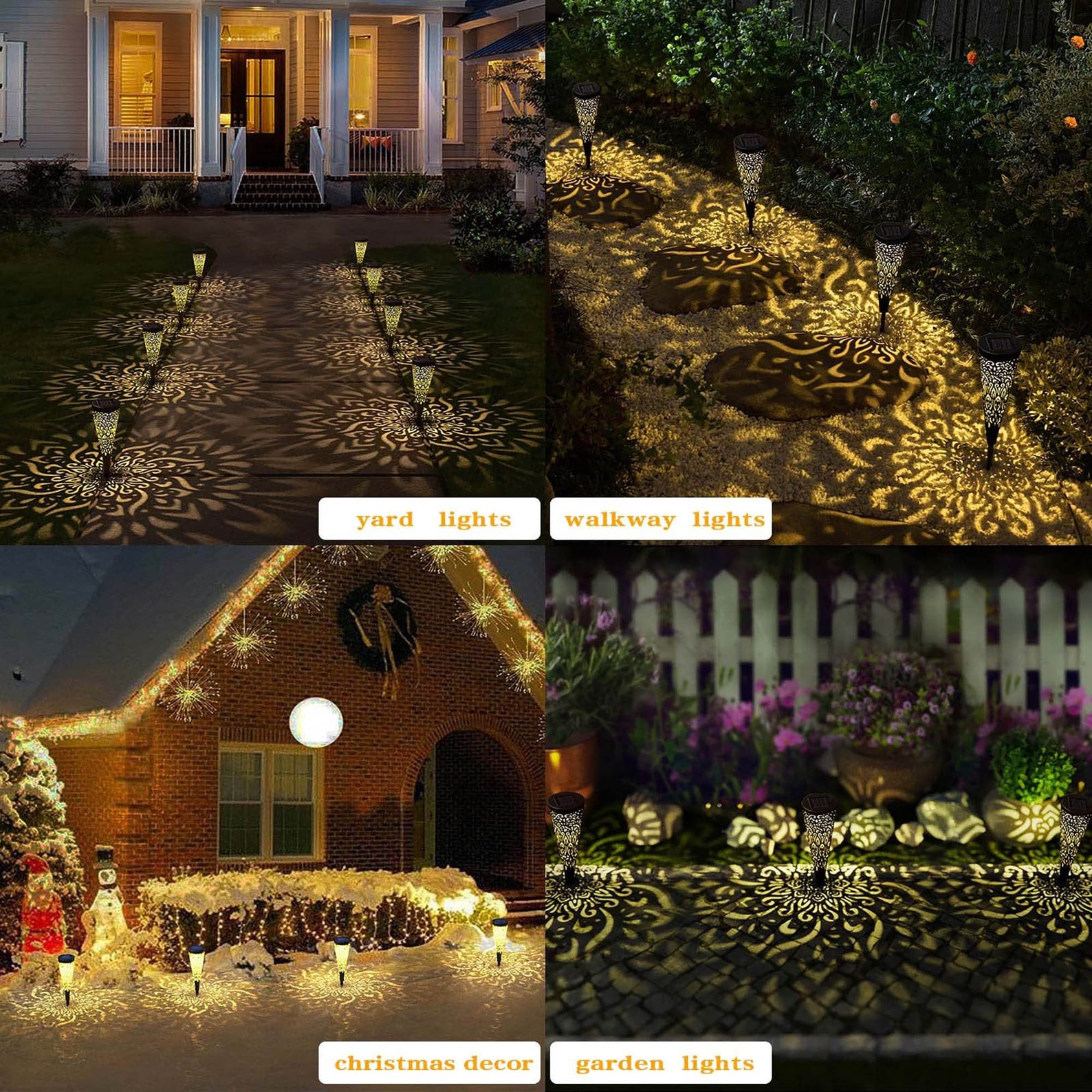 6 Pack Solar Lights Outdoor Garden Decorative Solar Garden Lights With