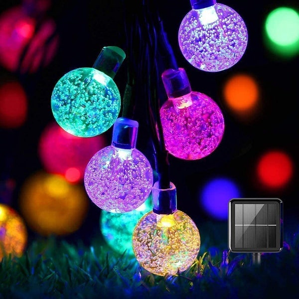 Christmas Globe Lights, 26ft length Solar Lantern Lights, Solar Garden lights, Outdoor Waterproof, Decorative Solar Powered 60 LEDS