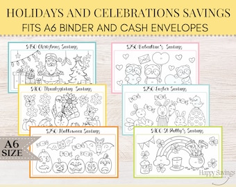 Holidays Savings Challenges | Christmas Savings | Easter Savings | Halloween Savings | Thanksgiving Savings | A6 Savings Challenges