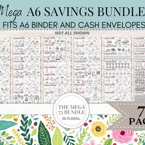 A6 Savings Challenge | Savings Challenge Bundle | Savings Tracker | Savings Challenge Printable | A6 Savings Funds | A6 Cash Binder