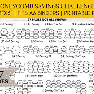 Savings Challenge Printable | Savings Challenge bundle | 4”x6 Savings Trackers | A6 Sized Mini Savings | 26 Week | 52 Week | 100 Envelope