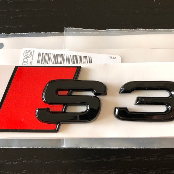 Gloss Black S3 Boot Badge Audi