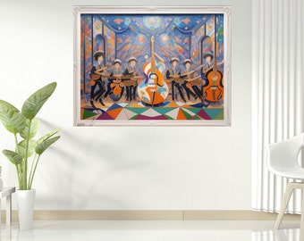 Gran gigante Picasso cubismo abstracto Pintura acrílica original sobre lienzo bellas artes contemporáneas modernas 72" x 43.5 Envío gratis