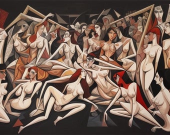 Pintura original de mujeres desnudas.