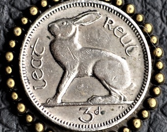 IRELAND Rabbit Coin Necklace - Pendant Charm - Irish Bunny Celtic Music ...