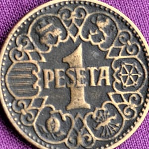 Spain Peseta Coin Pendant