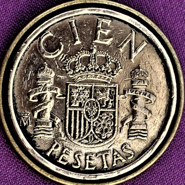 Spain Coat of Arms Coin Pendant Necklace