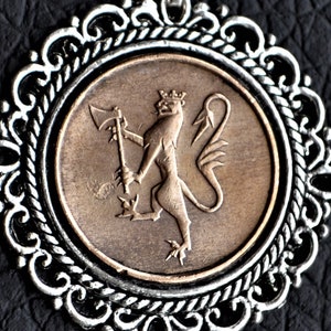 Norway Lion Coin Pendant Necklace