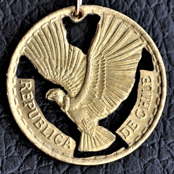 Chile Condor Cut Coin Pendant Necklace