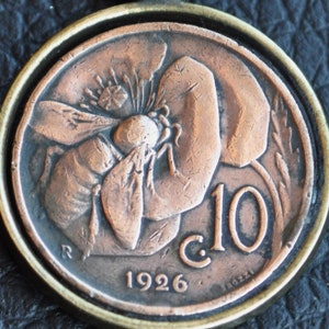 Italy Bee Coin Pendant Necklace