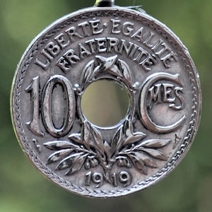 France 10 Centimes Coin Pendant Necklace