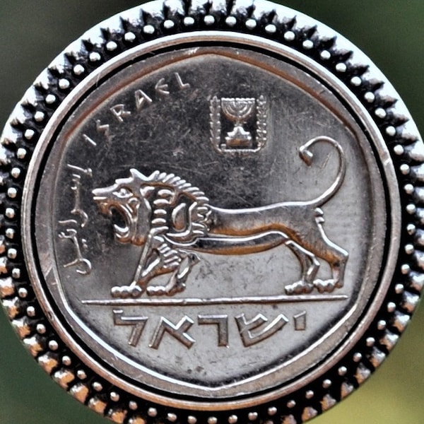 Israel Lion Coin Pendant Necklace