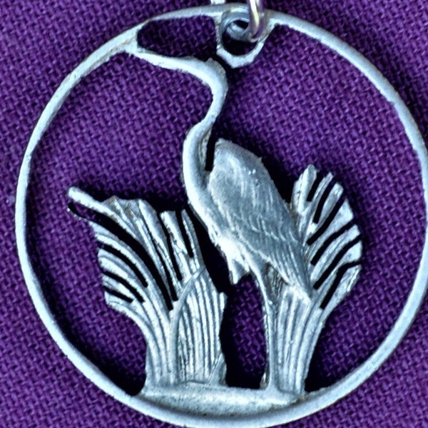 Malawi Heron Cut Coin Pendant Necklace