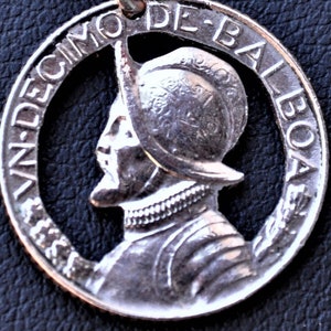 Panama Balboa Cut Coin Pendant Necklace