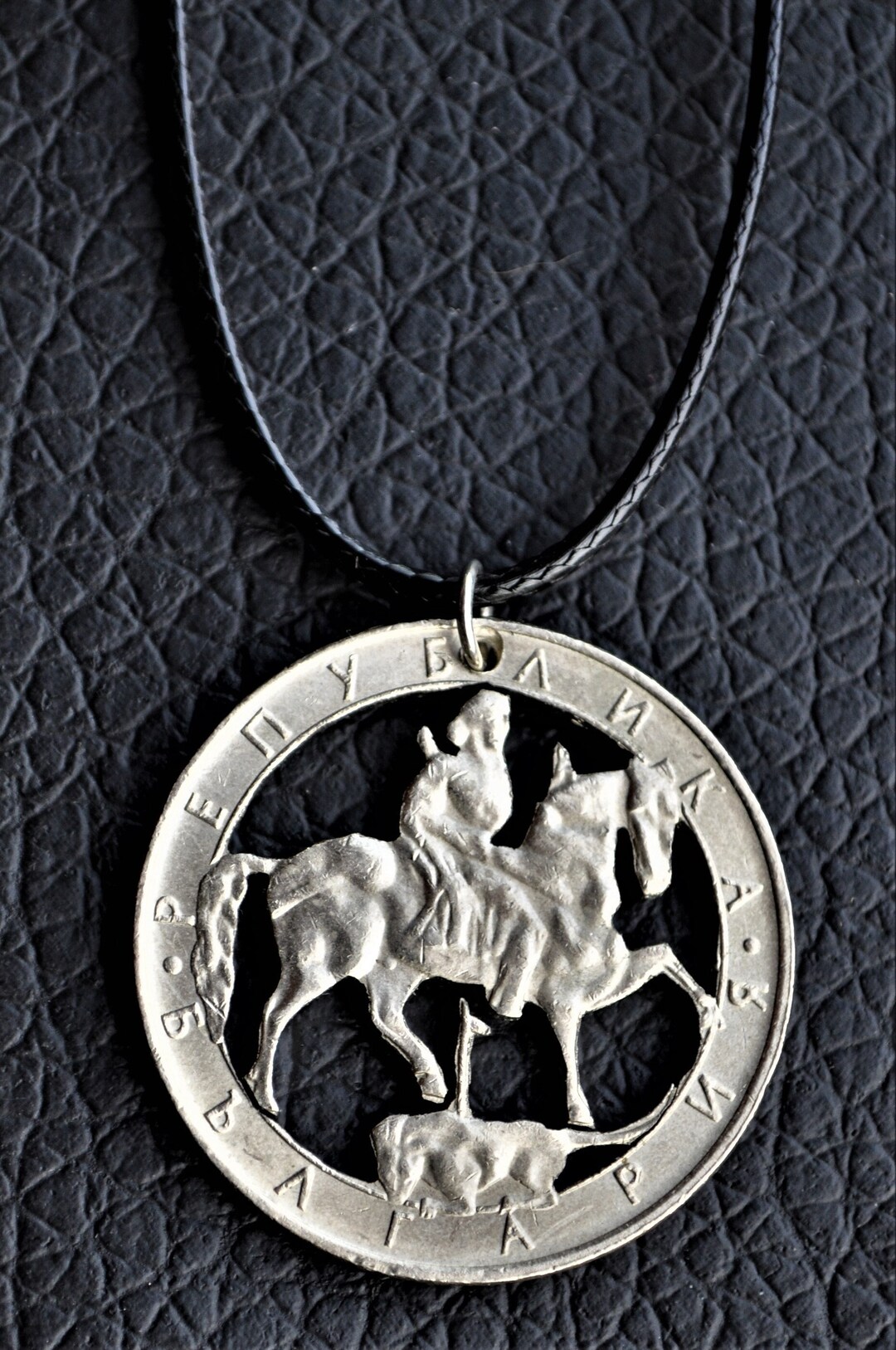 Large Bulgaria Madara Rider Cut Coin Pendant Necklace - Etsy