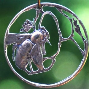Italy Honeybee Cut Coin Pendant Necklace