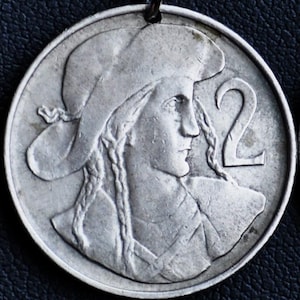 Czech Republic 1947 Reversable Coin Pendant Necklace