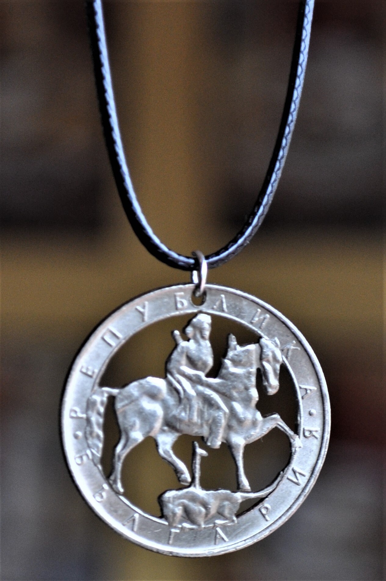 Large Bulgaria Madara Rider Cut Coin Pendant Necklace - Etsy