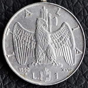 Italy Eagle Coin Pendant Necklace
