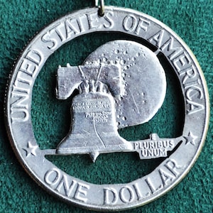 Bicentennial 1776-1976 Liberty Bell Cut Coin Silver Dollar