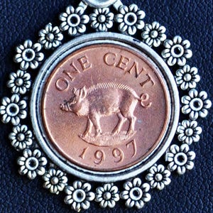 Bermuda Wild Boar Coin Pendant Necklace