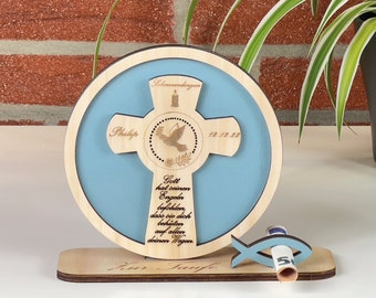 Taufkreuz personalisiert mit Namen, Datum und Ort Zur Taufe für Mädchen oder Junge Taufgeschenk, Holzkreuz taufe, Geschenk Patenkind Taufe