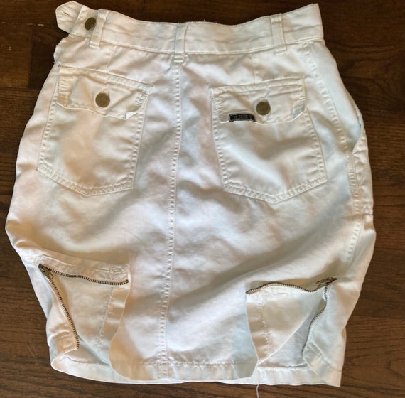 Vintage 1980s Womens GUESS White Cotton Skirt - image 3