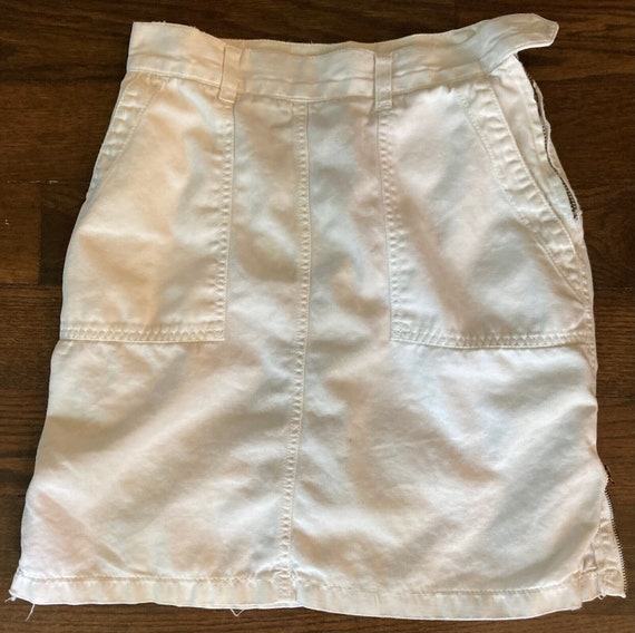 Vintage 1980s Womens GUESS White Cotton Skirt - image 4