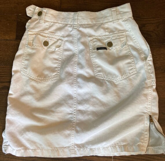 Vintage 1980s Womens GUESS White Cotton Skirt - image 2