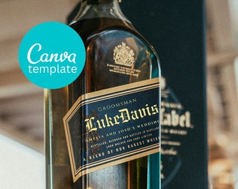 Personalisiertes Johnnie Walker Blue Label, bearbeitbares Etikett, individuelles Geburtstagsgeschenk, personalisiertes Geschenk für Hochzeiten, Geburtstage, Veranstaltungen, DIY-Etikett