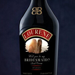 Étiquette Baileys personnalisée, cadeau de proposition de demoiselle d'honneur personnalisé, cadeau personnalisé pour mariages, anniversaires et autres événements, étiquette de liqueur DIY