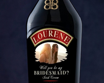 Personalisiertes Baileys Label, benutzerdefinierte Brautjungfer Vorschlag Geschenk, personalisiertes Geschenk für Hochzeiten, Geburtstage und andere Ereignisse, DIY Likörlabel