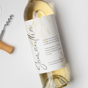 Personalised Bridesmaid Label, Custom Bridesmaid Proposal Gift, Personalized Gift For Weddings, Birthdays and other Events, DIY Wine Label