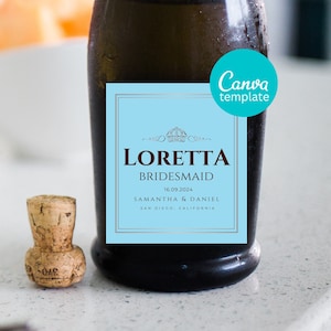 Personalized La Marca Prosecco Label | Editable Canva Digital Template | Custom Wine Bottle Label for Birthday, Wedding, Bridesmaid Proposal