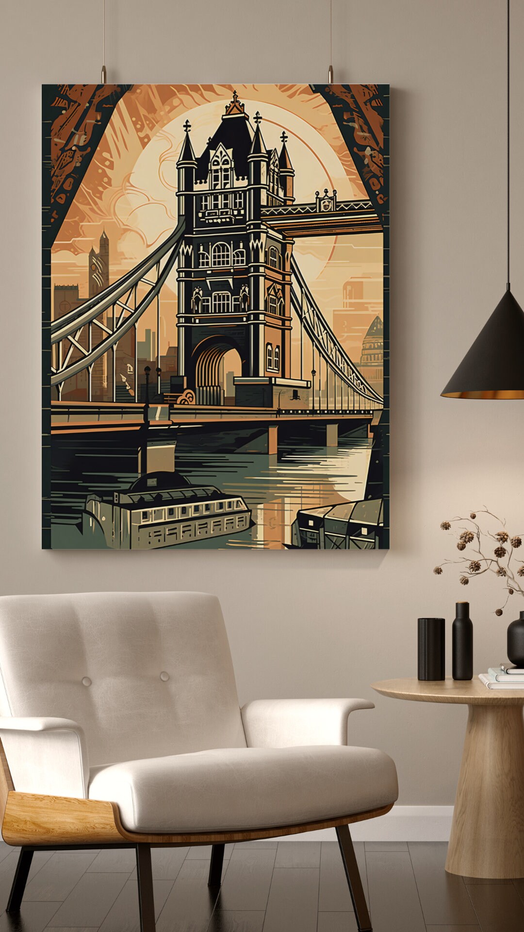 Vintage Tower Bridge Art Deco Printable Wall Art, Printable Poster, Art ...