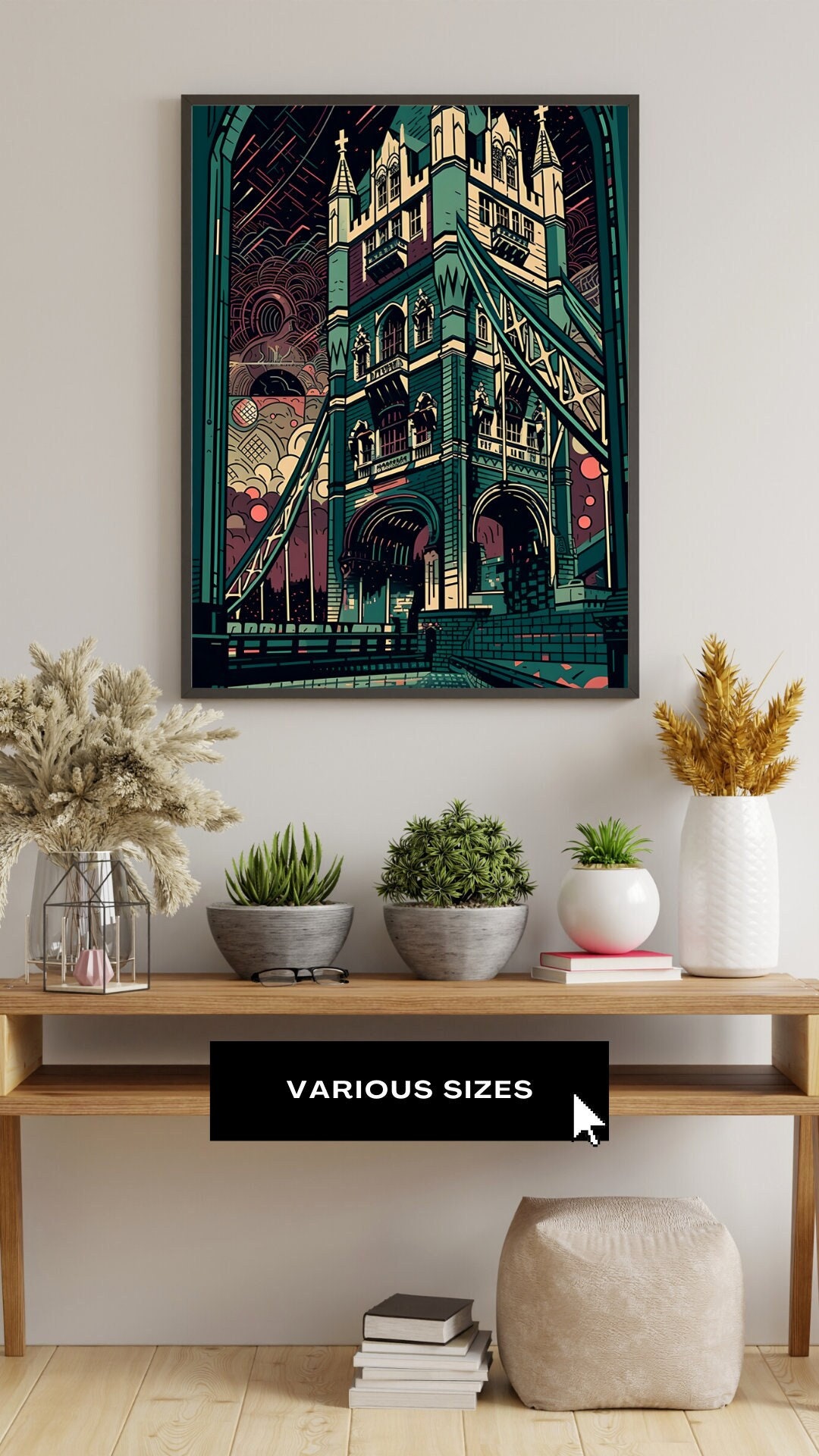 Vintage Tower Bridge Art Deco Printable Wall Art, Printable Poster, Art ...