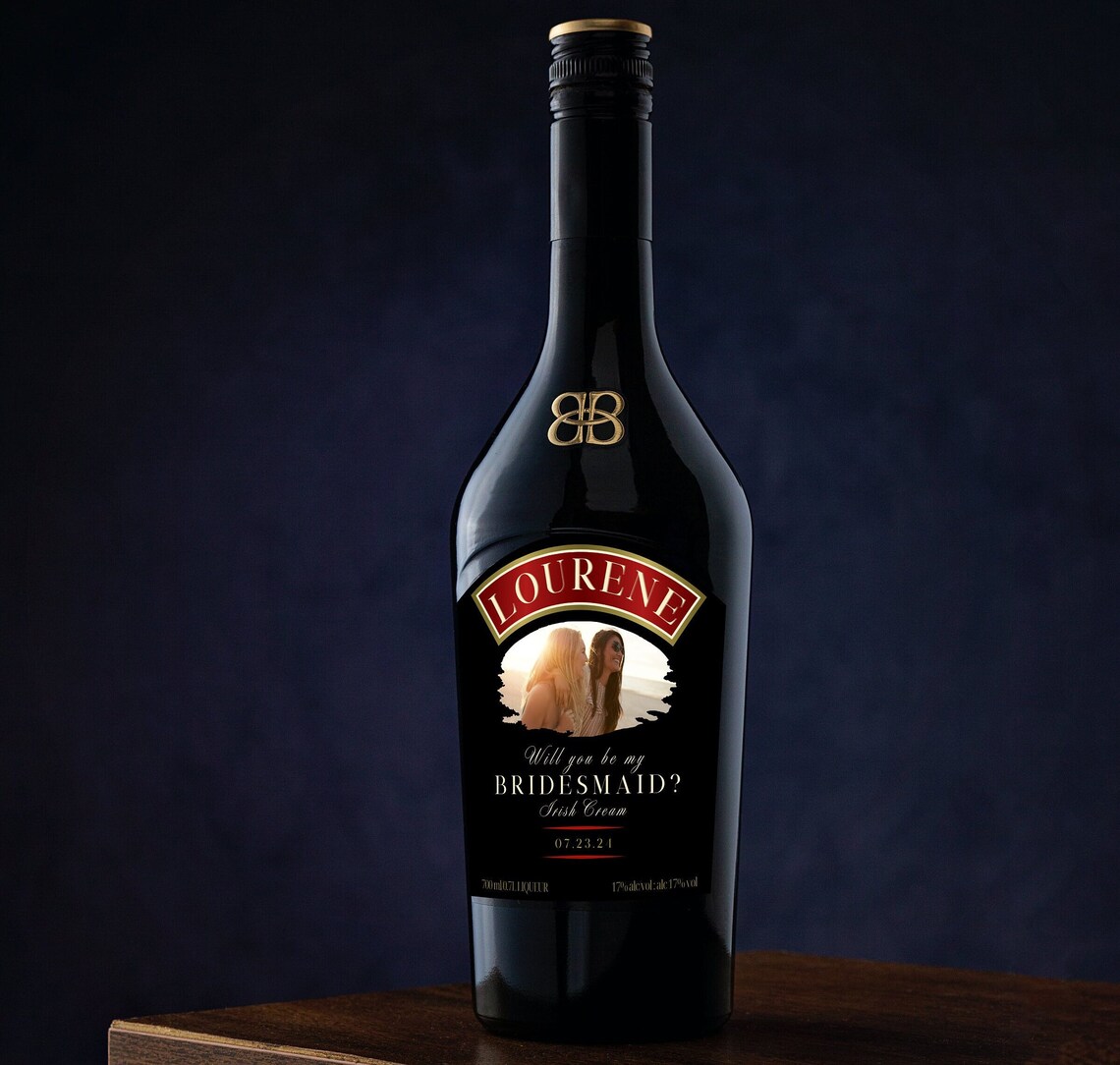 Personalised Baileys Label, Custom Bridesmaid Proposal Gift ...