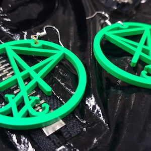 Sigil of Lucifer symbol earrings