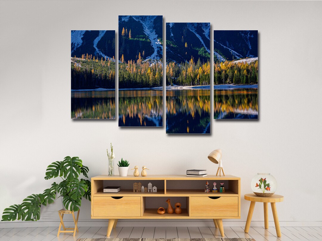 Large Spring Art Colorful Spring on the Siver 4 Piece Canvas Wall Art, Large Framed 4 ...