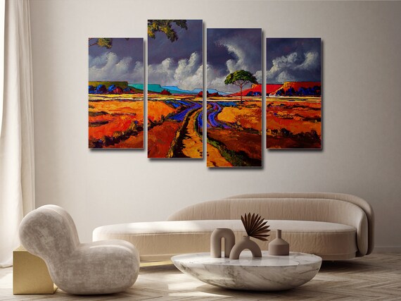 4 Pieces Modern Canvas Painting Wall Art The Picture For Home Decoration Arches National Park Delicate Arch Sea Of Clouds In Moab Utah Usa Landscape C Abstract Modern Sea Stones Landscape-Canvas Wall Art Painting 4