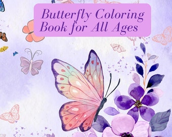 Butterfly Coloring Book / Digital Download / Featuring 50 different, fun, and adorable Butterflies Coloring Pages