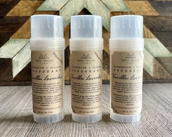 Magnesium Tallow Deodorant Vanilla Lavender | Natural Body Care | Baking Soda Free | Aluminum Free | Sensitive Skin