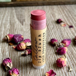 Rosewood Tallow Lip Blush | Grass Fed Finished | Iron Oxide Beeswax | Fall Autumn Winter Natural Lipstick | Red Mauve Pink Burgundy
