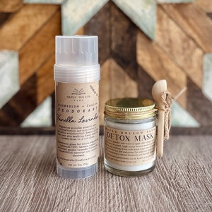 Magnesium Tallow Deodorant + Detox Mask Set | Natural Underarm Starter Kit | Purify Cleanse Detoxify