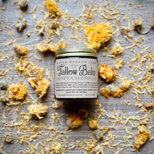 Honey Calendula Whipped Tallow Balm Grass Fed Finished Natural Skincare Eczema Lotion Face Body Baby Diaper Cream image 7