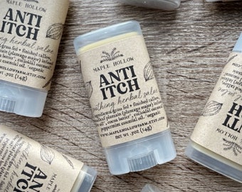Anti Itch Tallow Soothing Herbal Salve | Bug Bite Balm | Oatmeal + Plantain | Poison Ivy Relief | Grass Fed + Finished | Peppermint | Kids