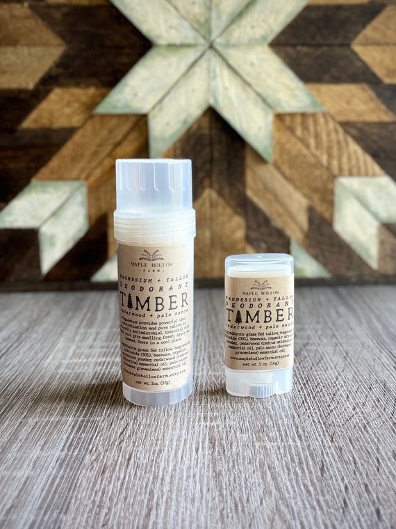 Magnesium Tallow Deodorant TIMBER | Cedarwood + Palo Santo | Natural Body Care | Baking Soda Free | Sensitive Skin
